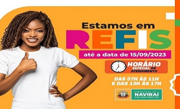REFIS  Gerncia de Receita da Prefeitura de Navira ter atendimento em horrio especial at 15 de setembro